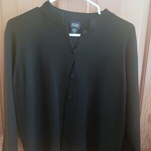 Eileen Fisher - Black - 100% Wool Sweater - Size Small